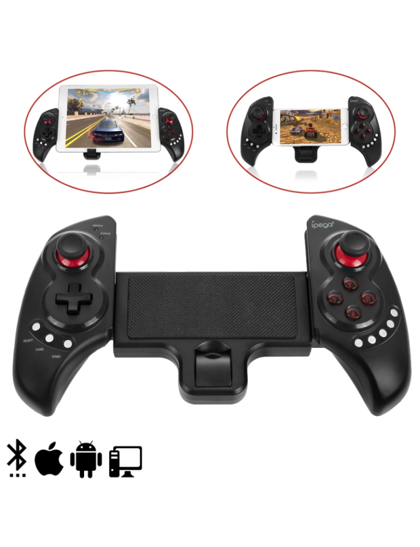 DAM - DAM. Gamepad Bluetooth extensível, com suporte central, para Smartphones, Tablets e PC