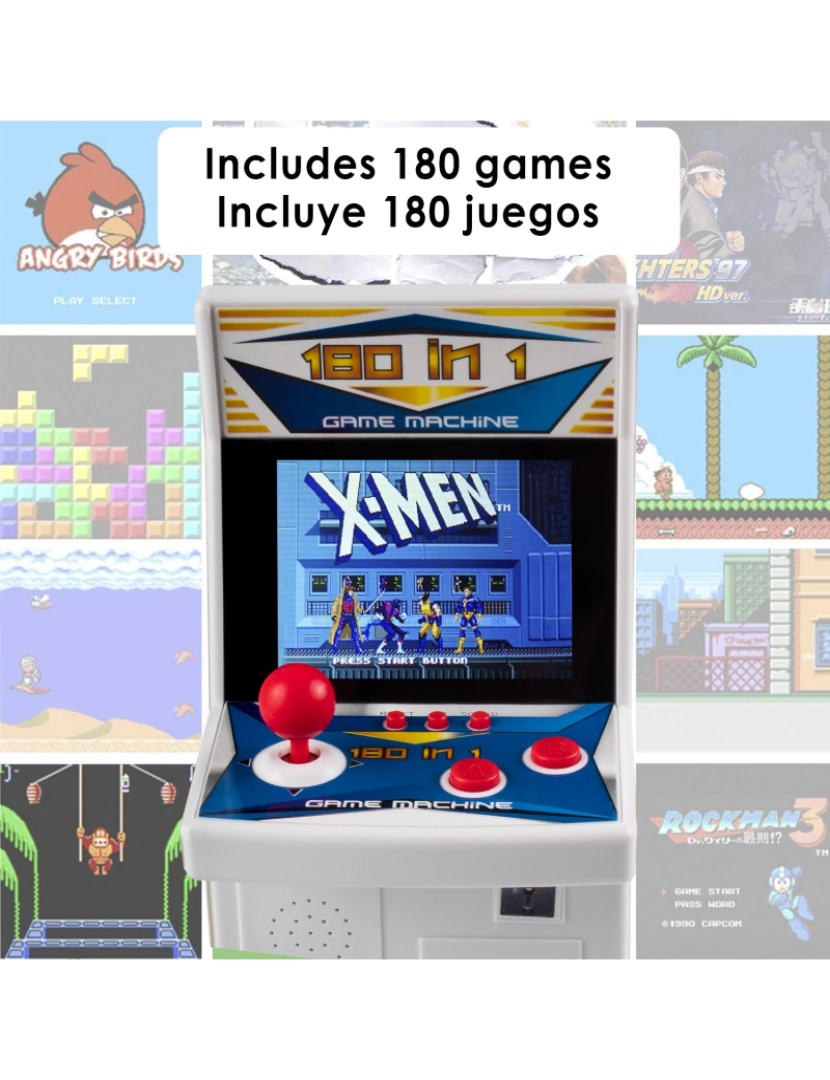 imagem de DAM. Arcade console SY-518 mini máquina de arcade, portátil com 180 jogos. Tela LCD de 2,8.2