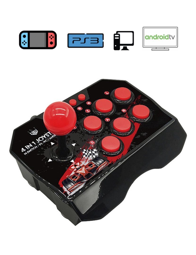 DAM - DAM. Controle de arcade de jogos Joystick NS-002 para Nintendo Switch, PS3, PC e Android TV.