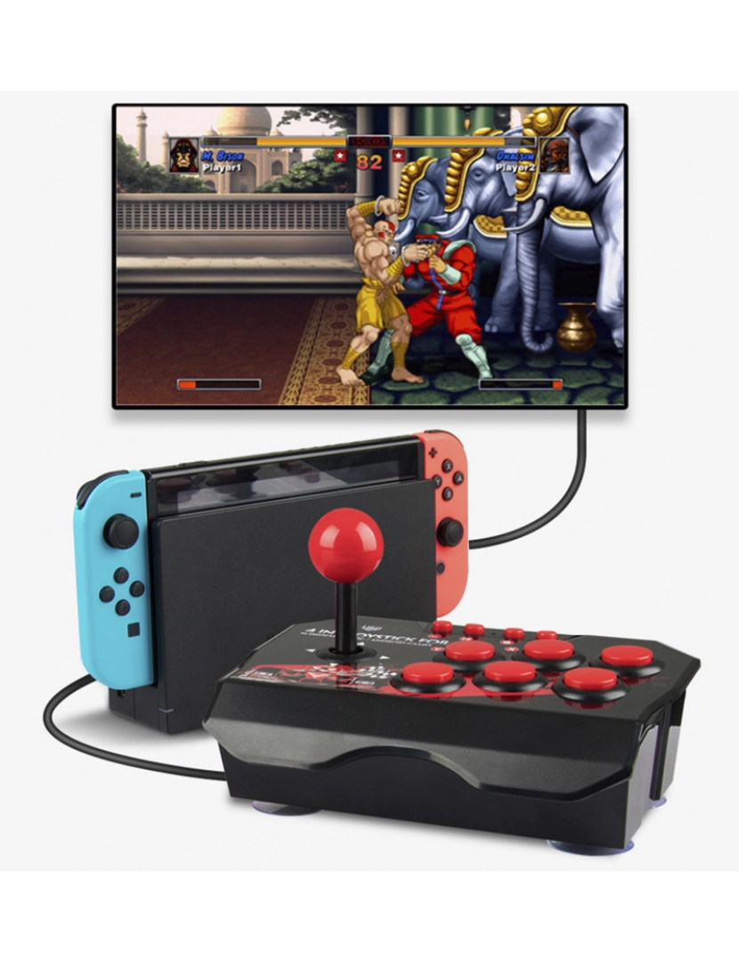 imagem de DAM. Controle de arcade de jogos Joystick NS-002 para Nintendo Switch, PS3, PC e Android TV.3