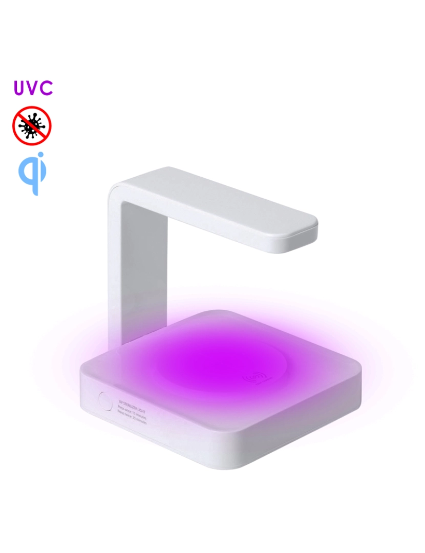 imagem de DAM. Lâmpada esterilizadora de luz ultravioleta Blay tipo C com carregador wireless integrado para smartphone.1