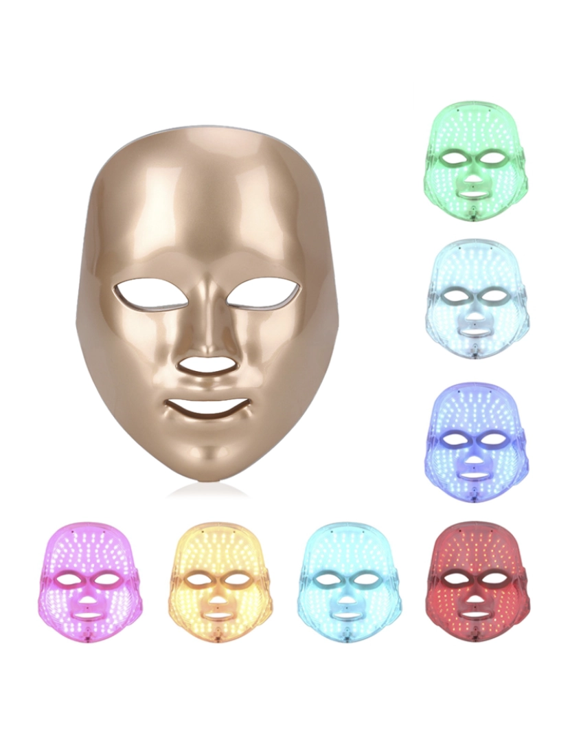 imagem de DAM. Máscara LED fotônica de sete cores. Cuidados faciais, anti idade, rejuvenescimento da pele.3