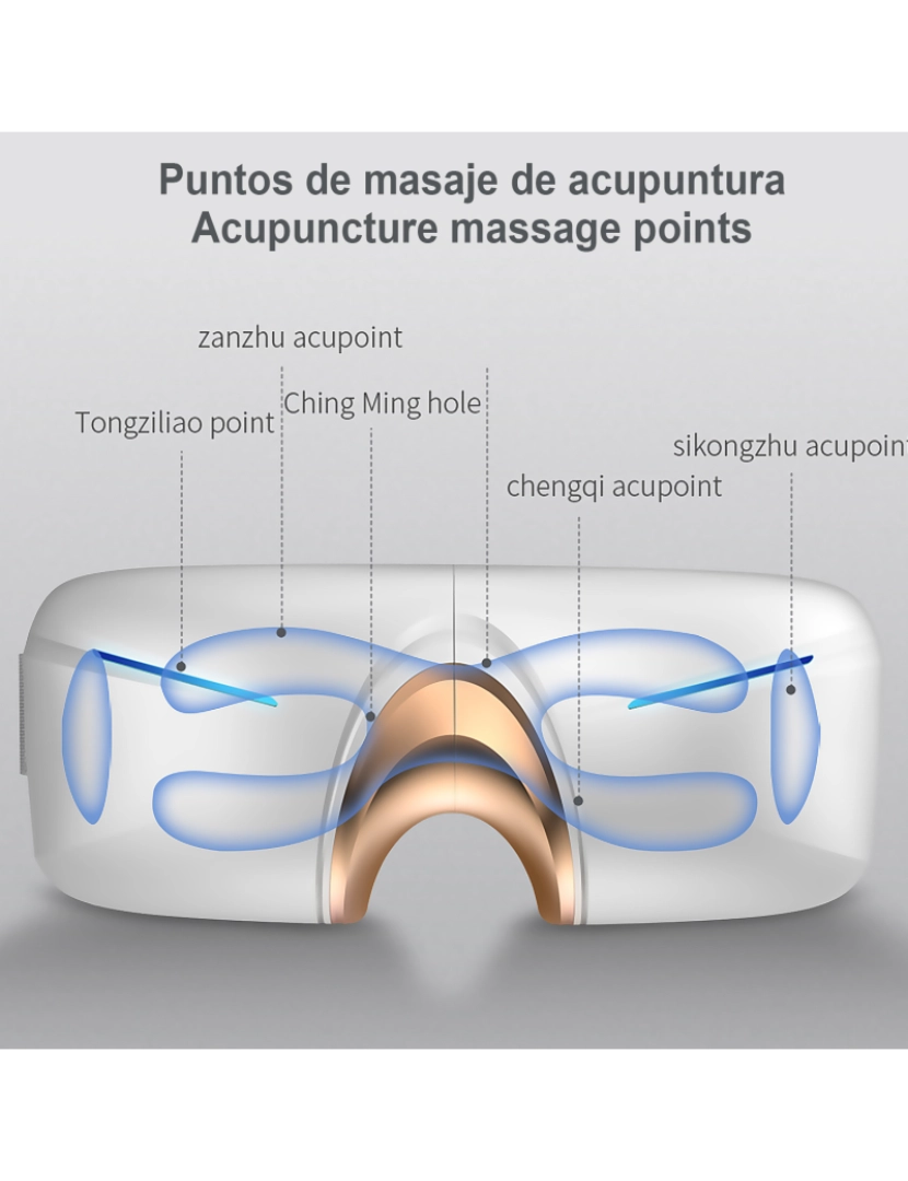 imagem de DAM. Massageador ocular com 4 modos de vibração, modo de calor e compressão a quente.4