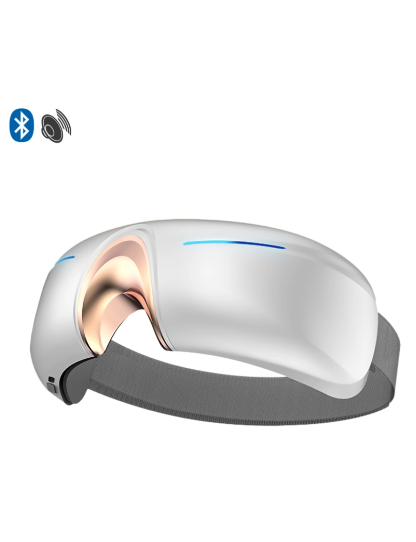 DAM - DAM. Massageador ocular com 5 modos: proteção ocular, vibração, descompressão, repouso e livre. Reprodução de música Bluetooth.