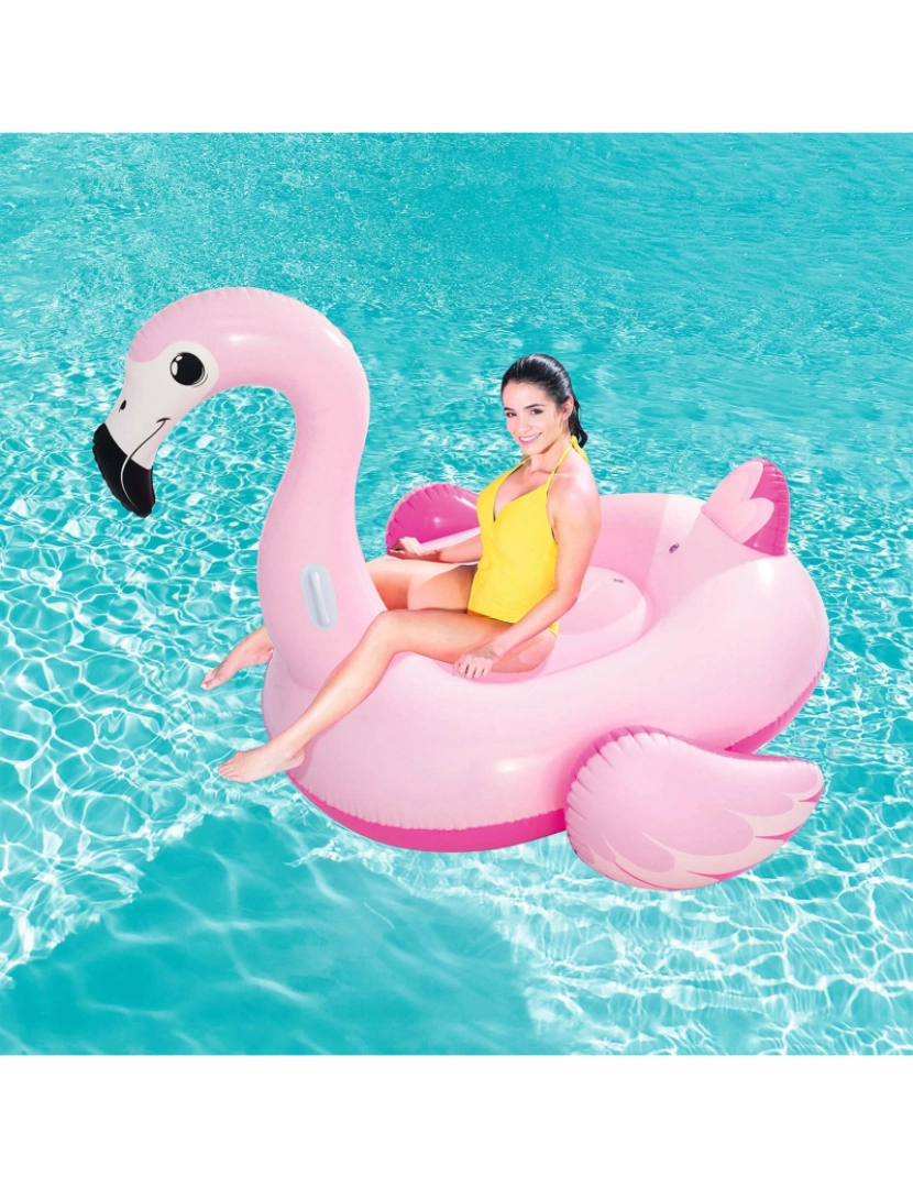 imagem de DAM. Flamingo inflável adulto com alças Bestway 191x178 cm.2