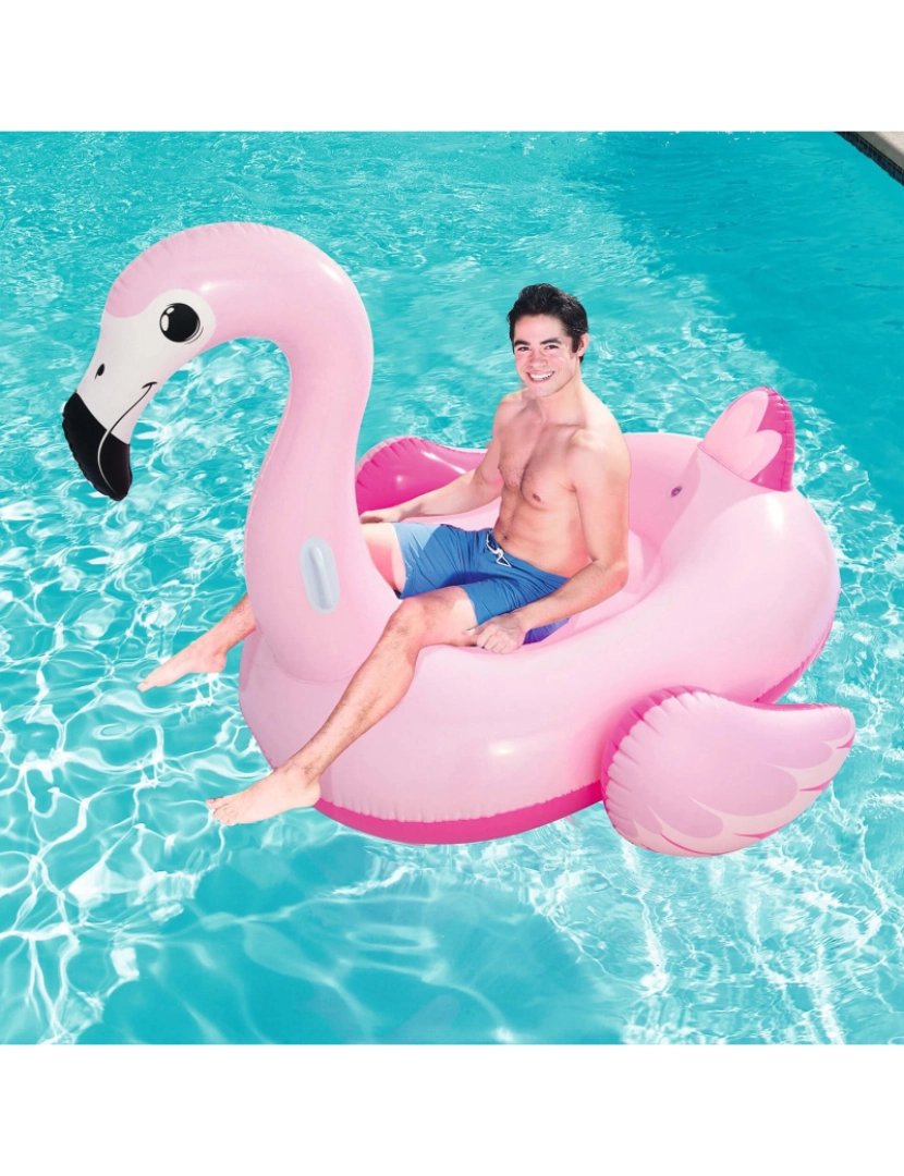 imagem de DAM. Flamingo inflável adulto com alças Bestway 191x178 cm.3