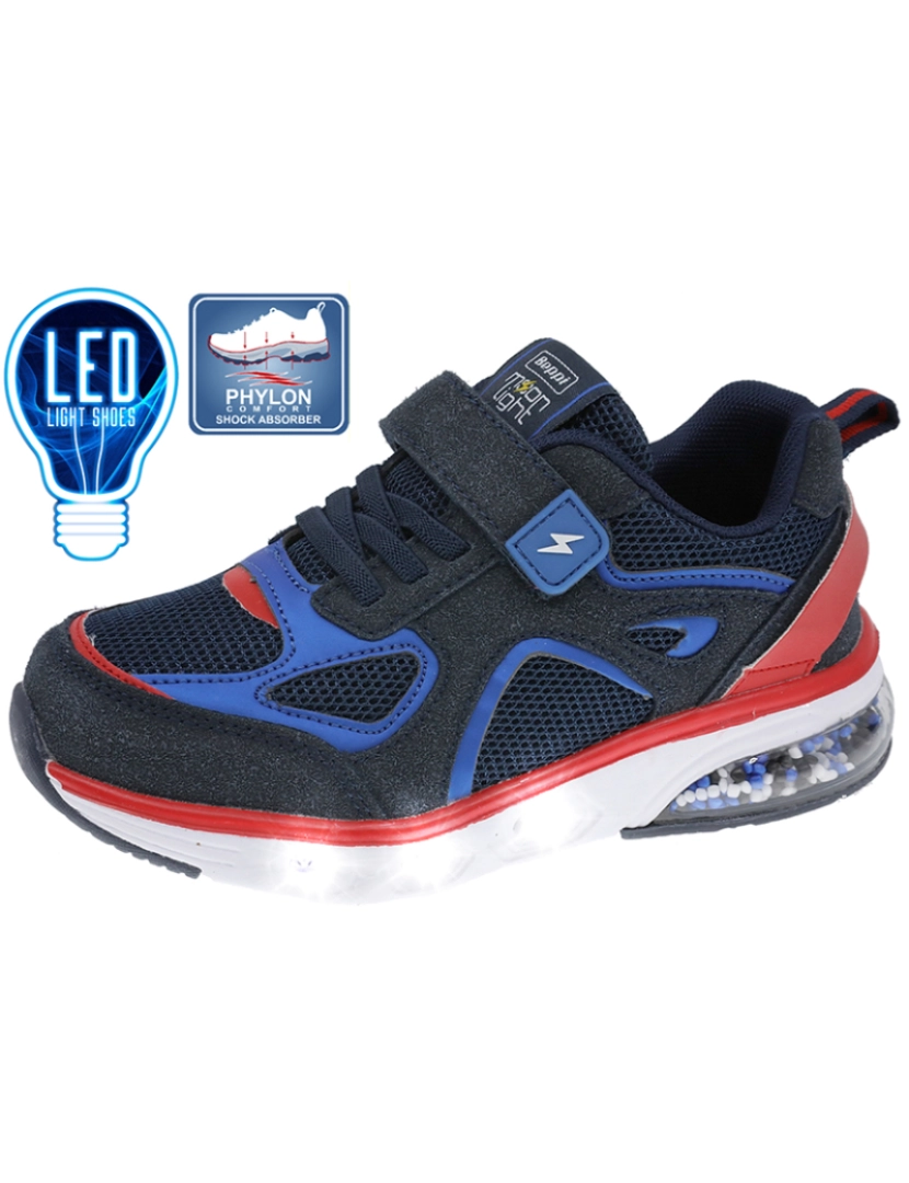 Beppi - Sapato com Luzes Infantil Azul Marinho