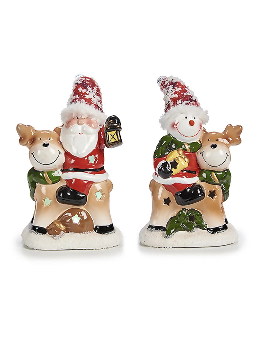 DAM - DAM. Pack de 2 figuras de Pai Natal e boneco de neve.