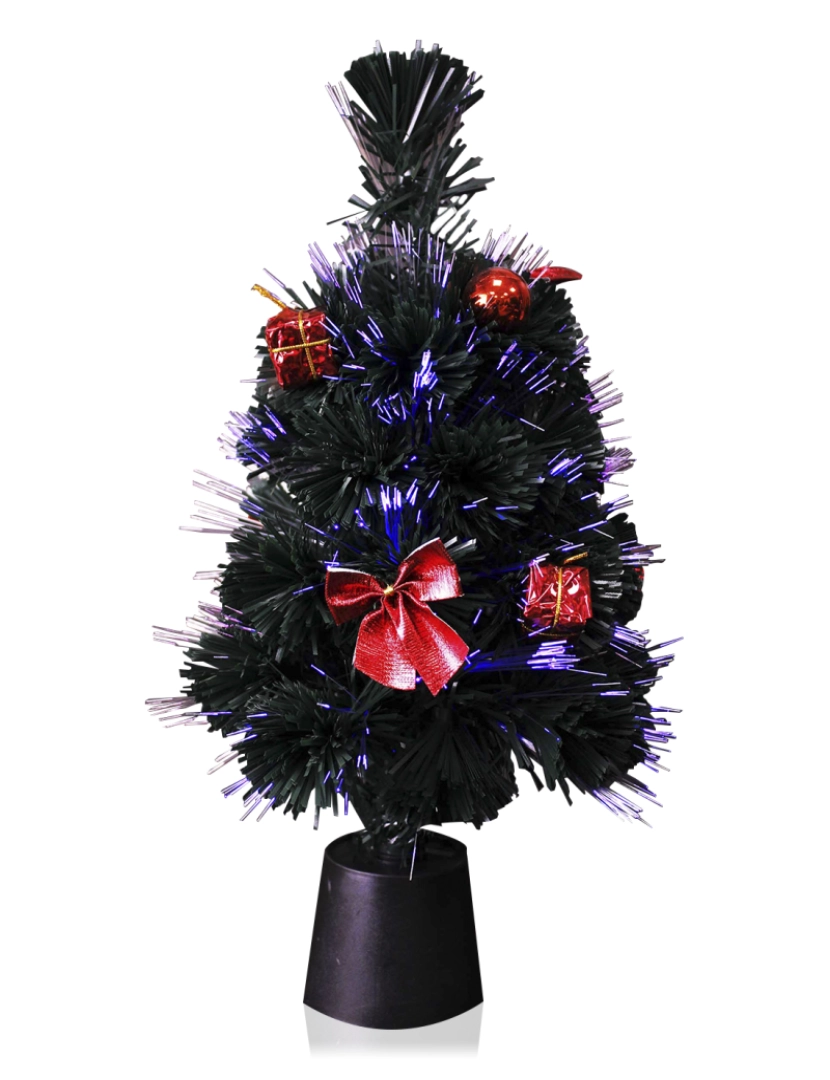 DAM - DAM. Árvore de fibra ótica com decoração de Natal e luzes LED 40 cm.