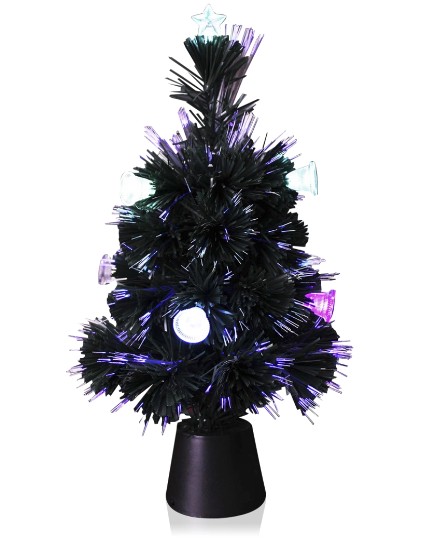DAM - DAM. Árvore de fibra ótica com decoração de Natal e luzes LED 40 cm.