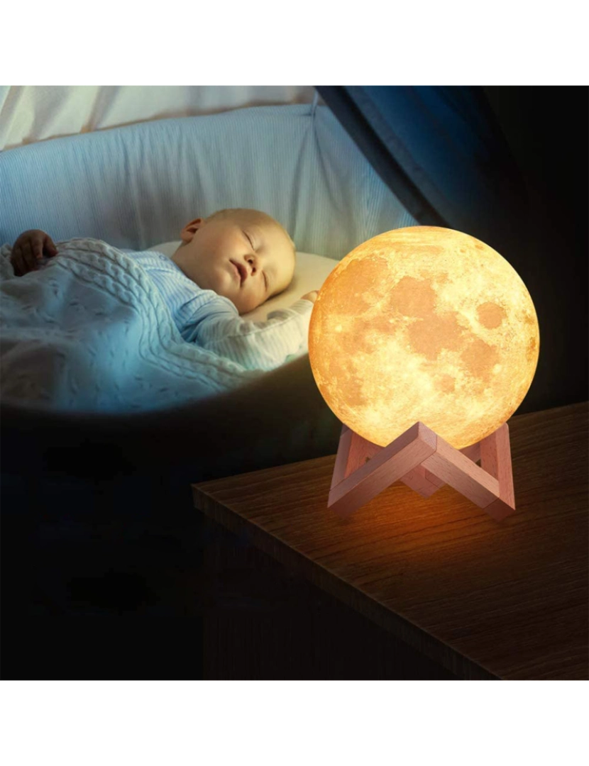 imagem de DAM. Lâmpada lunar multicolor Moon Light com controle remoto e modos de iluminação 15cms.4