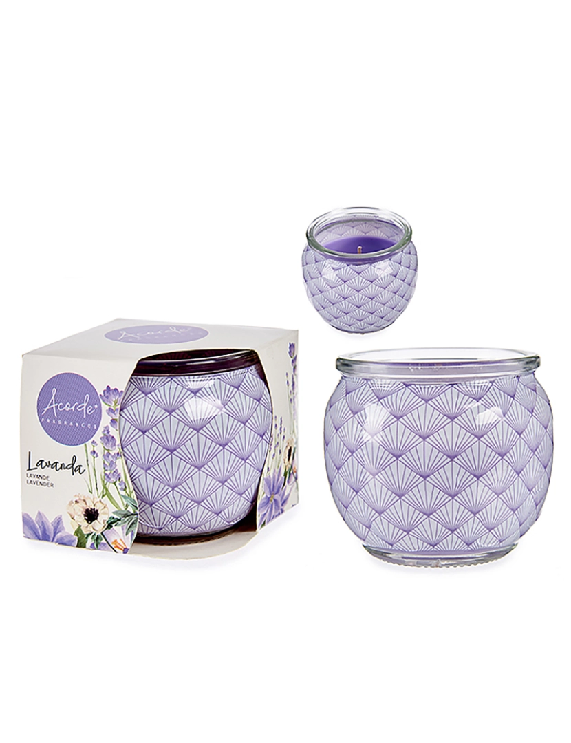 DAM - DAM. Vela perfumada em frasco de vidro perfumado com lavanda.