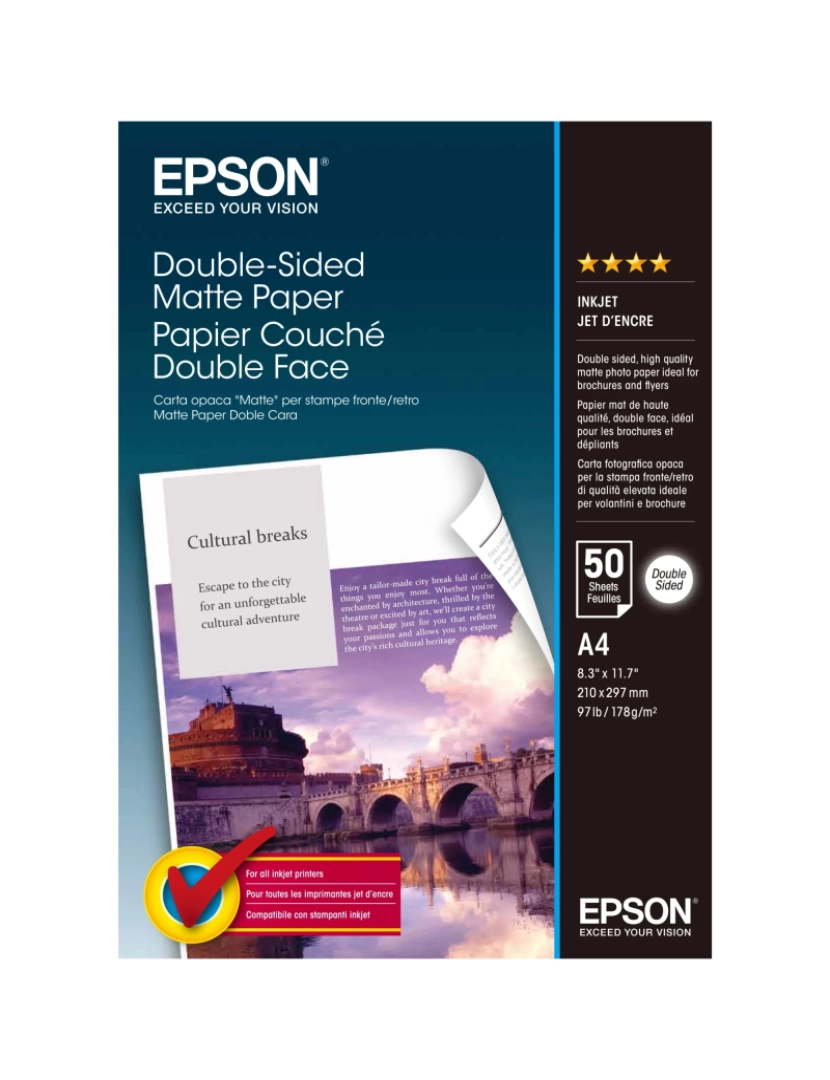 Epson - Papel de Impressão Epson > Double Sided, DIN A4, 178G/M² - C13S041569