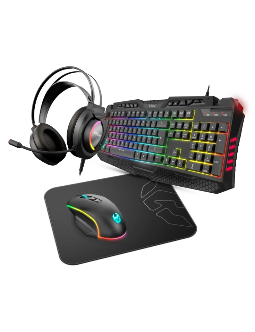 imagem de Teclado Krom > NOX Kritic RGB Rainbow Gaming KIT PT Nxkriticpt - Nxkromkriticpt1