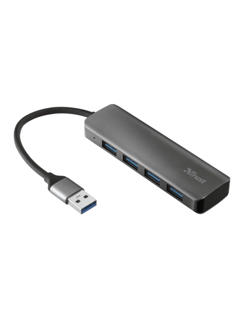 Trust - HUB USB Trust > Halyx Aluminium 4-PORT 3.2 Cinzento - 23327