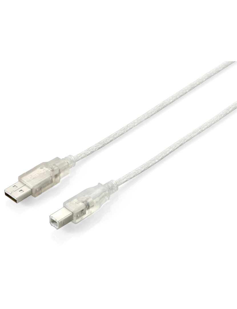 imagem de Cabo USB Equip > 5 M 2.0 A B Prateado, Transparente - 1286521