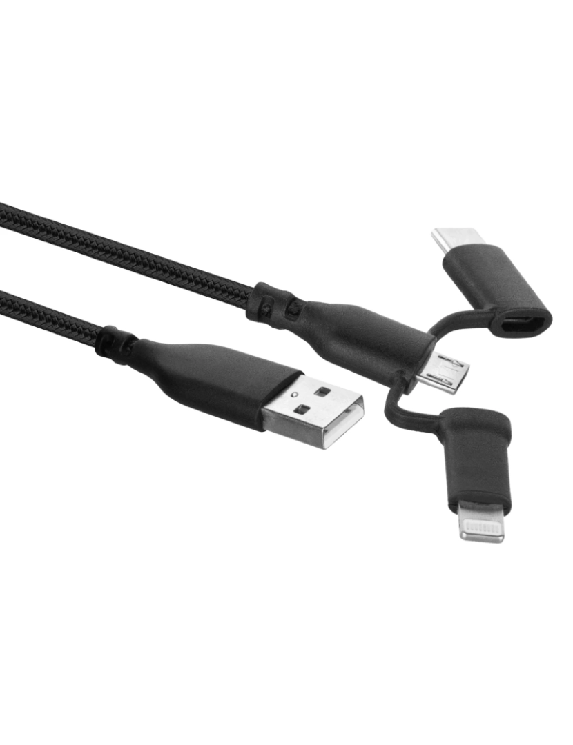 imagem de Cabo USB Ewent > 1 M A MICRO-USB A Preto - EW13761