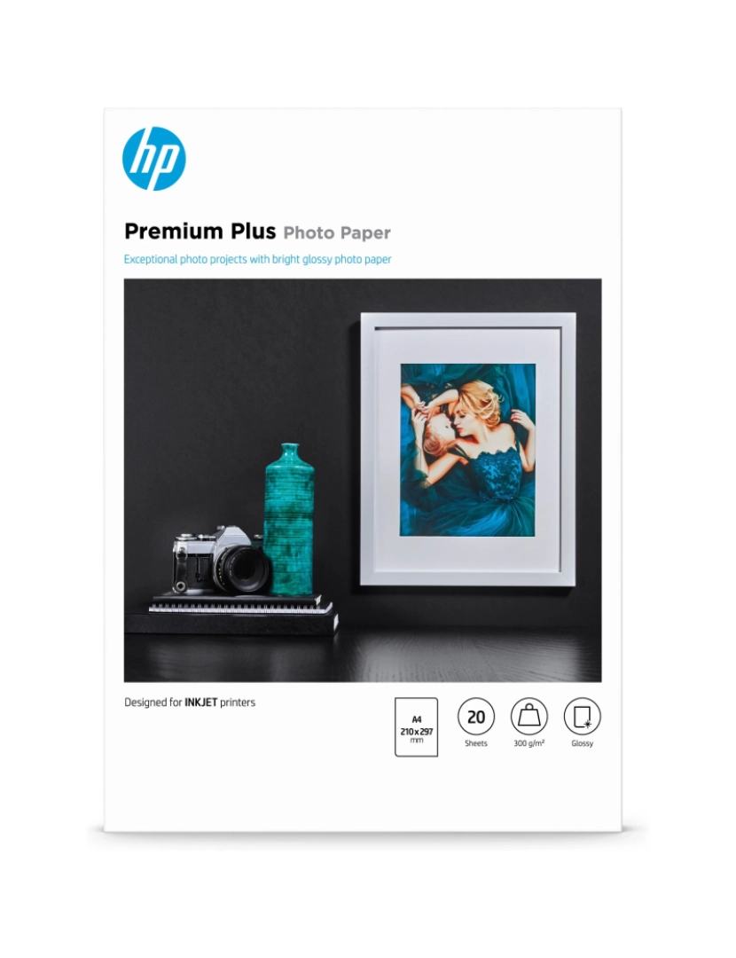 HP - Papel de Impressão HP > Fotográfico Premium Plus Brilhante 20 FOLHAS/A4/210 X 297 MM - CR672A
