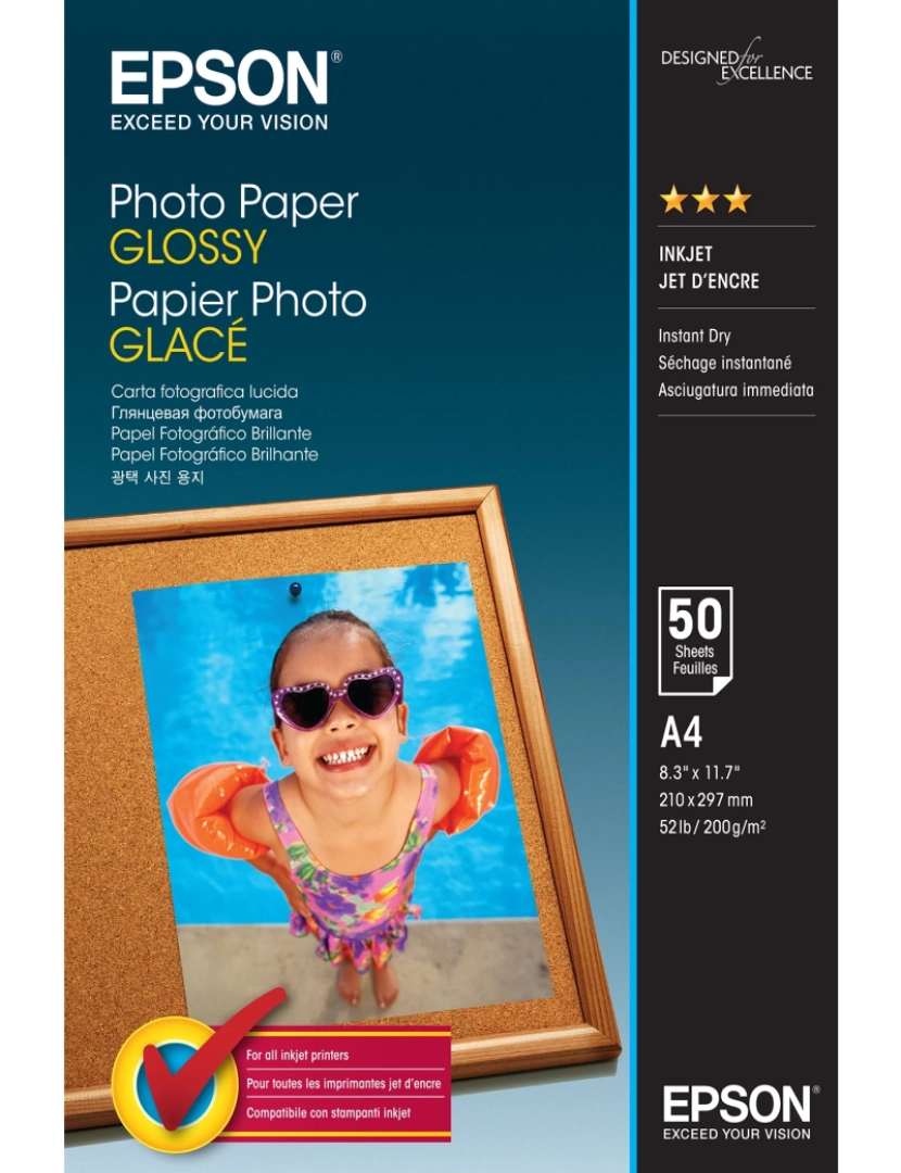 imagem de Papel de Impressão Epson > Photo Paper Glossy Fotográfico A4 Brilho - C13S0425391
