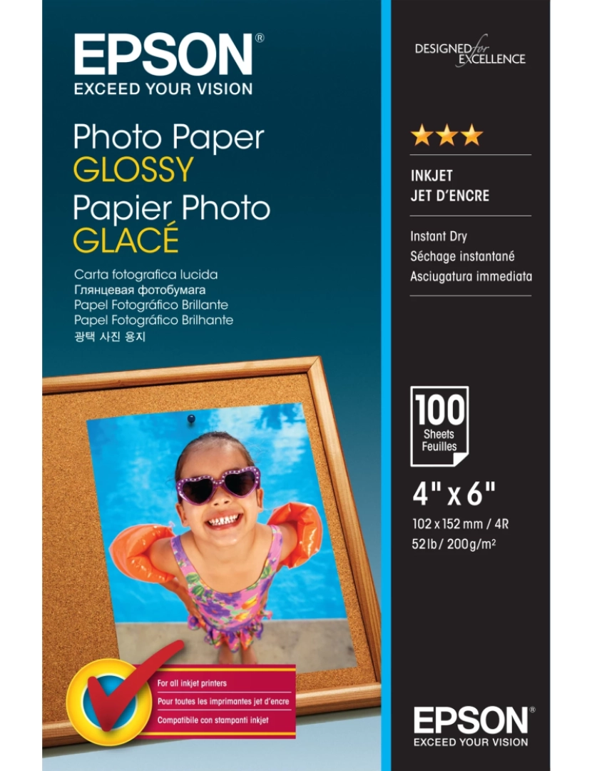 Epson - Papel de Impressão Epson > Photo Paper Glossy Fotográfico Brilho - C13S042548