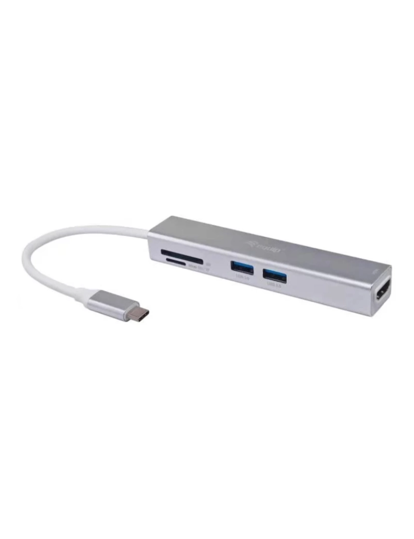 Equip - HUB USB Equip > 133480 de Interface 3.2 GEN 1 (3.1 GEN 1) TYPE-C 5000 Mbit/s Prateado - EQ133480