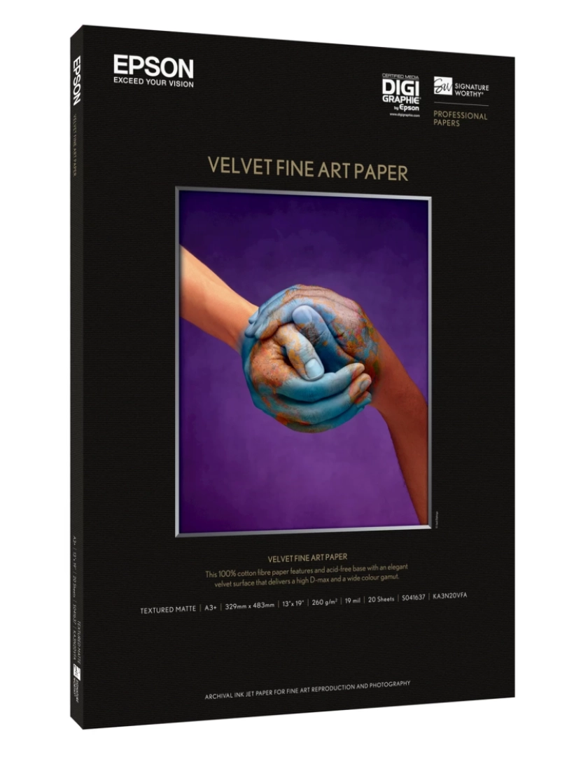 imagem de Papel de Impressão Epson > Velvet Fine ART Paper, A3+, 260G/M², 20 Blatt - C13S0416371