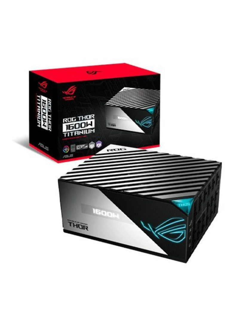 imagem de Fonte de Alimentação Asus > ROG Thor 1600W Titanium 20+4 PIN ATX ATX Preto, Prateado - 90YE00K0-B0NA001