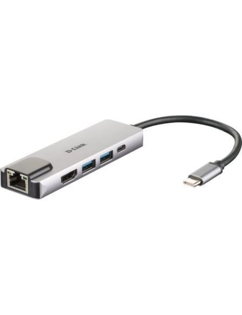 D-Link - HUB USB D-LINK > Base & Duplicador de Portas com Fios Thunderbolt 3 Alumínio, Preto - DUB-M520