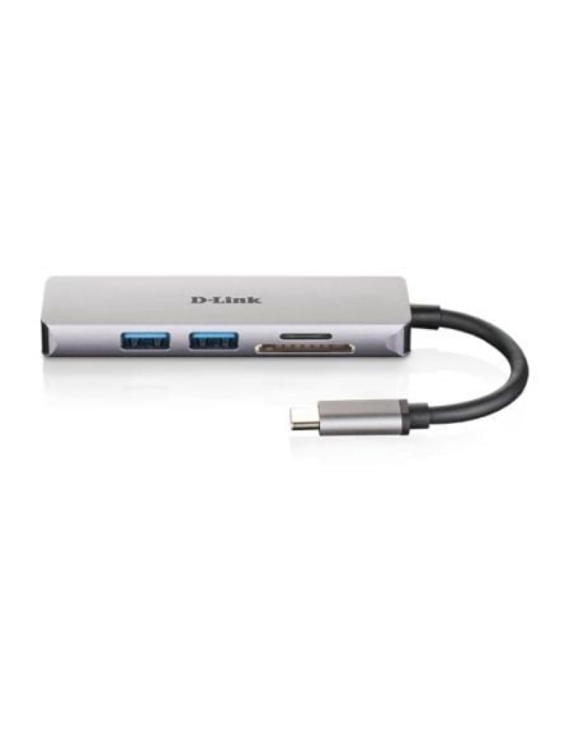 D-Link - HUB USB D-LINK > Base & Duplicador de Portas com Fios 3.2 GEN 1 (3.1 GEN 1) TYPE-C Alumínio, Preto - DUB-M530