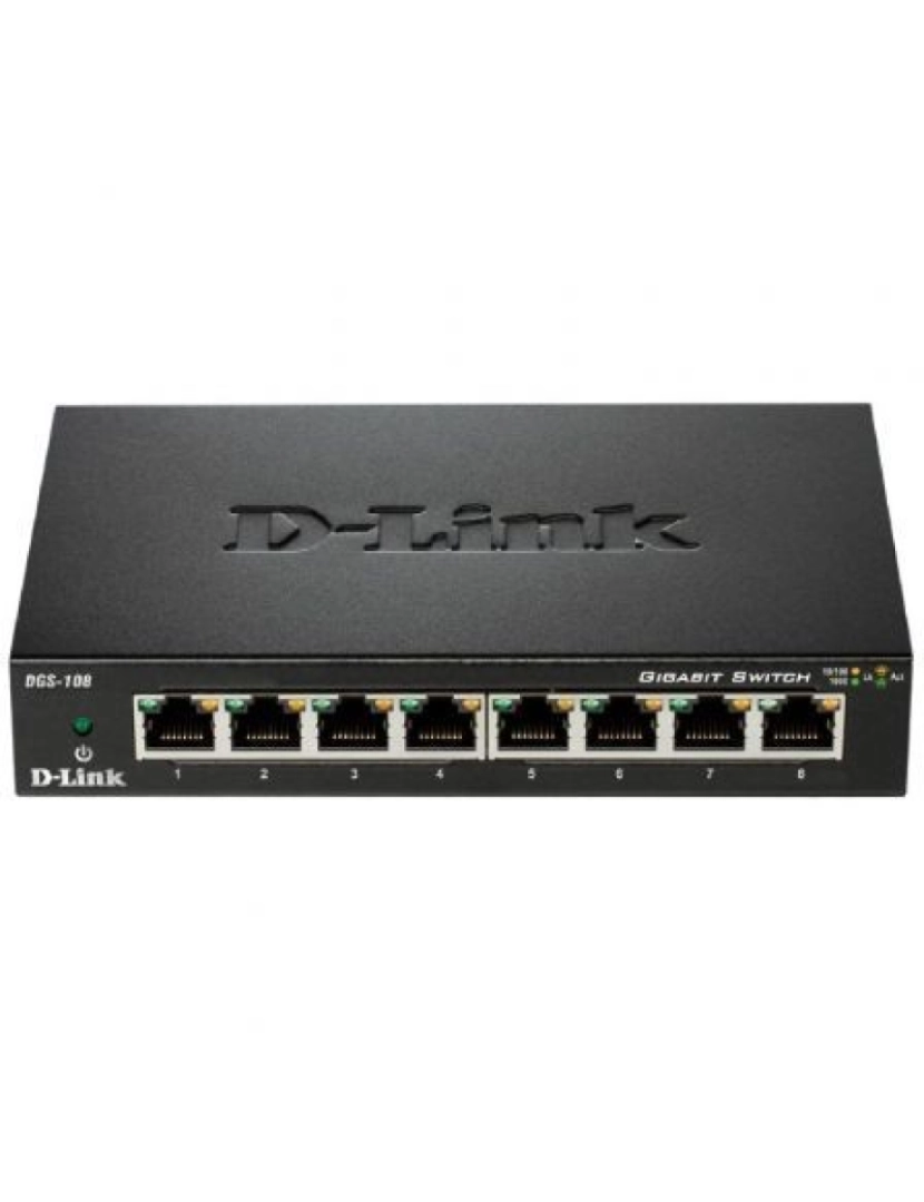 D-Link - de rede não-gerido l2 gigabit ethernet (10/100/1000) preto - dgs-108