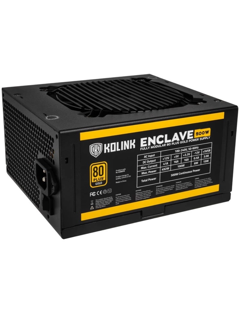 Kolink - Fonte de Alimentação Modular Kolink > 500 W 20+4 PIN ATX ATX Preto - KL-G500FM