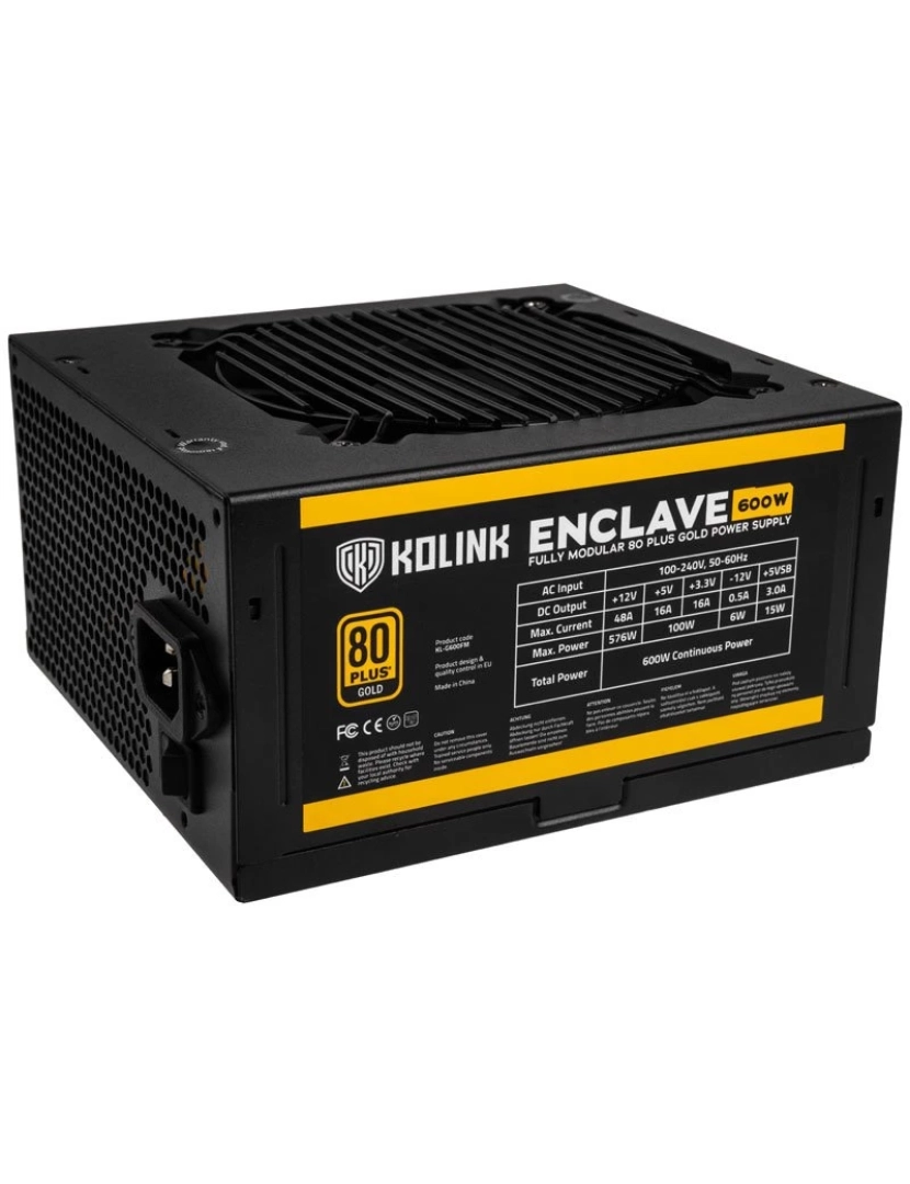 imagem de Fonte de Alimentação Modular Kolink > 600 W 20+4 PIN ATX ATX Preto - KL-G600FM1