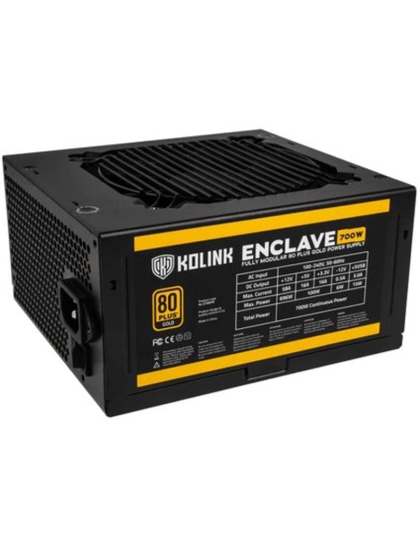 Kolink - Fonte de Alimentação Modular Kolink > Enclave 700 W 20+4 PIN ATX ATX Preto - KL-G700FM