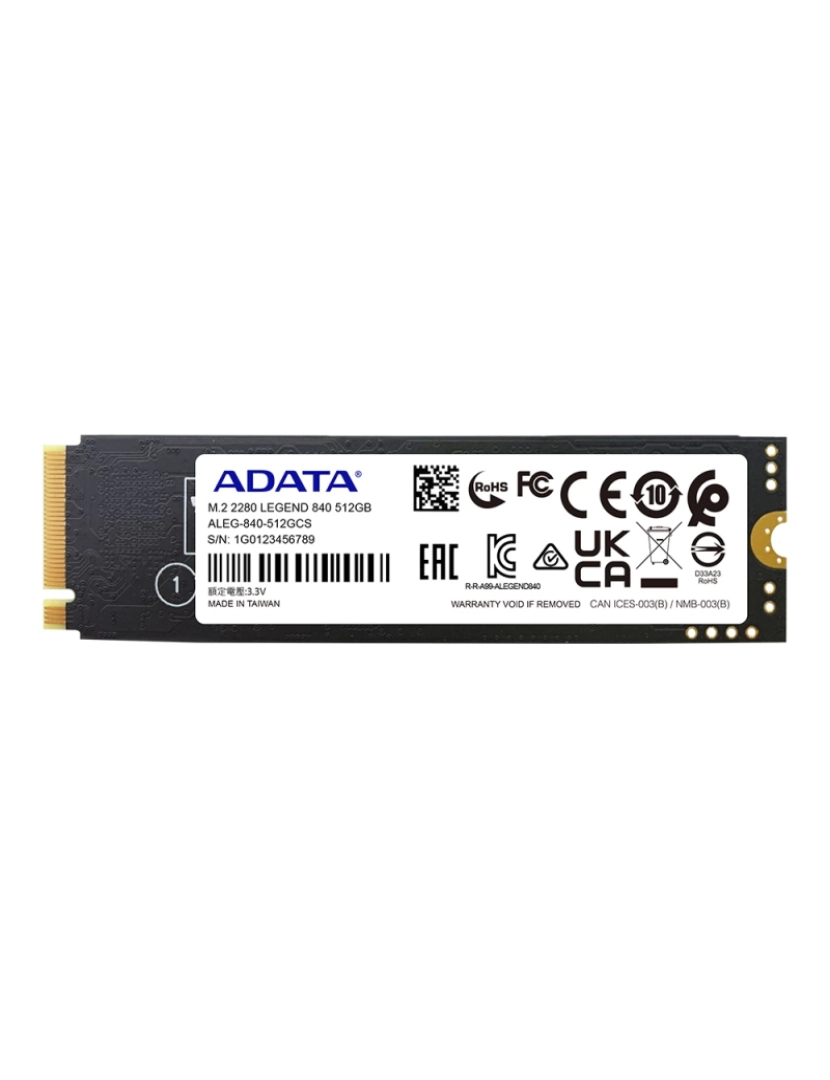 imagem de Drive SSD Adata > Legend 840 M.2 512 GB PCI Express 4.0 3D Nand Nvme - ALEG-840-512GCS1