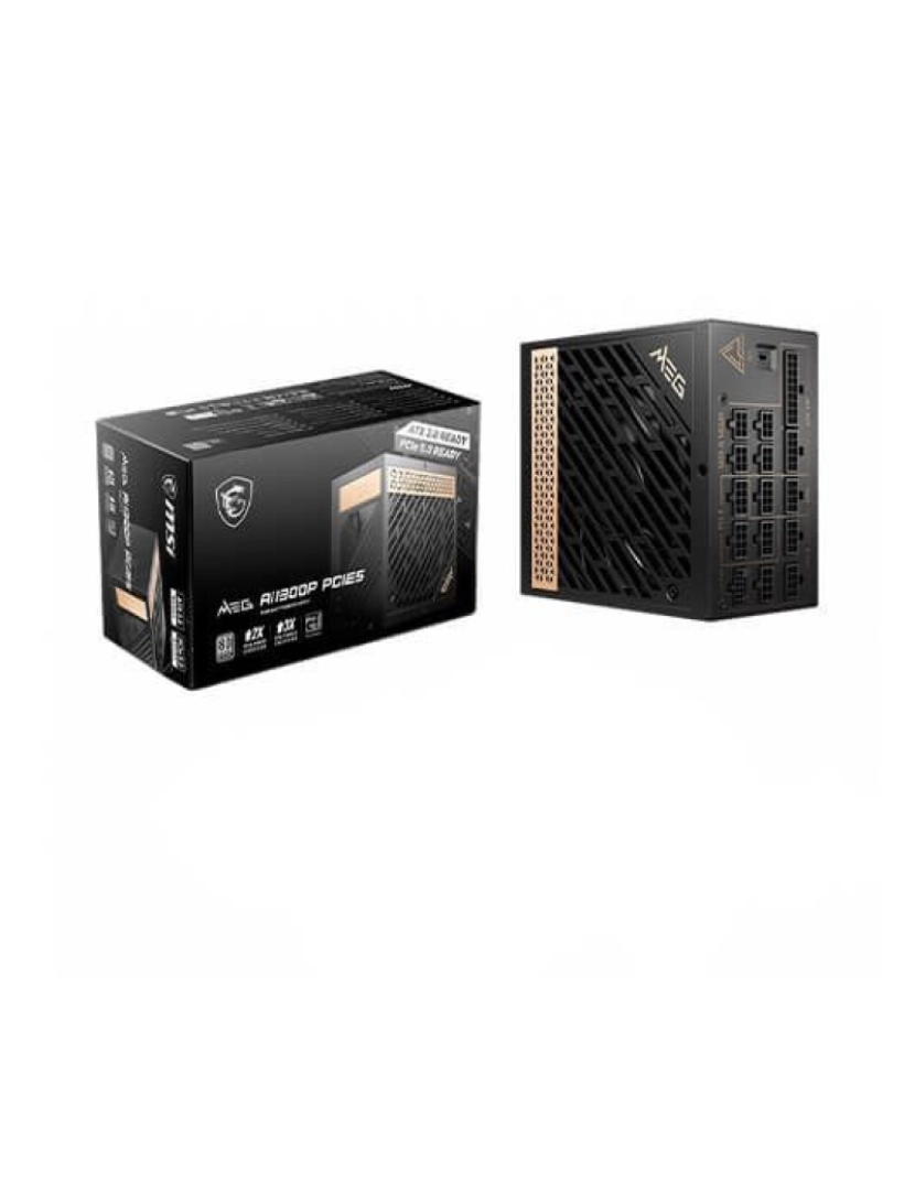 Msi - MSI MEG AI1300P PCIE5 fonte de alimentação 1300 W 24-pin ATX ATX Preto