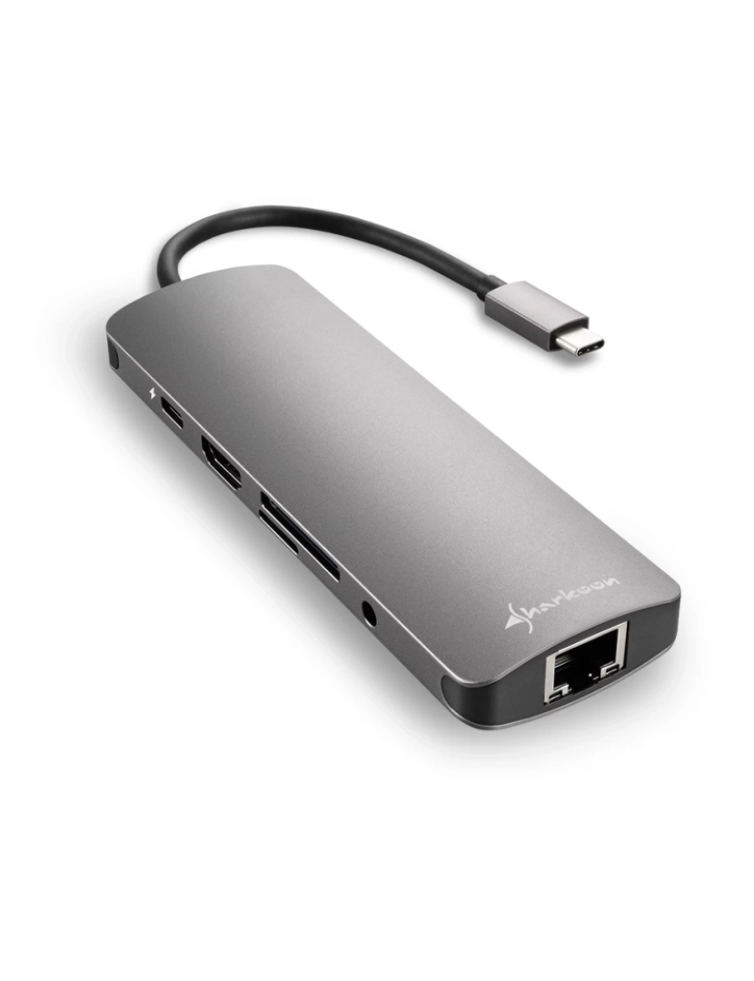 Sharkoon - HUB USB Sharkoon > 3.0 Type C Combo Adapter Placa/adaptador de Interface Hdmi, RJ-45, 3.2 GEN 1 (3.1 GEN 1) - 4044951026739