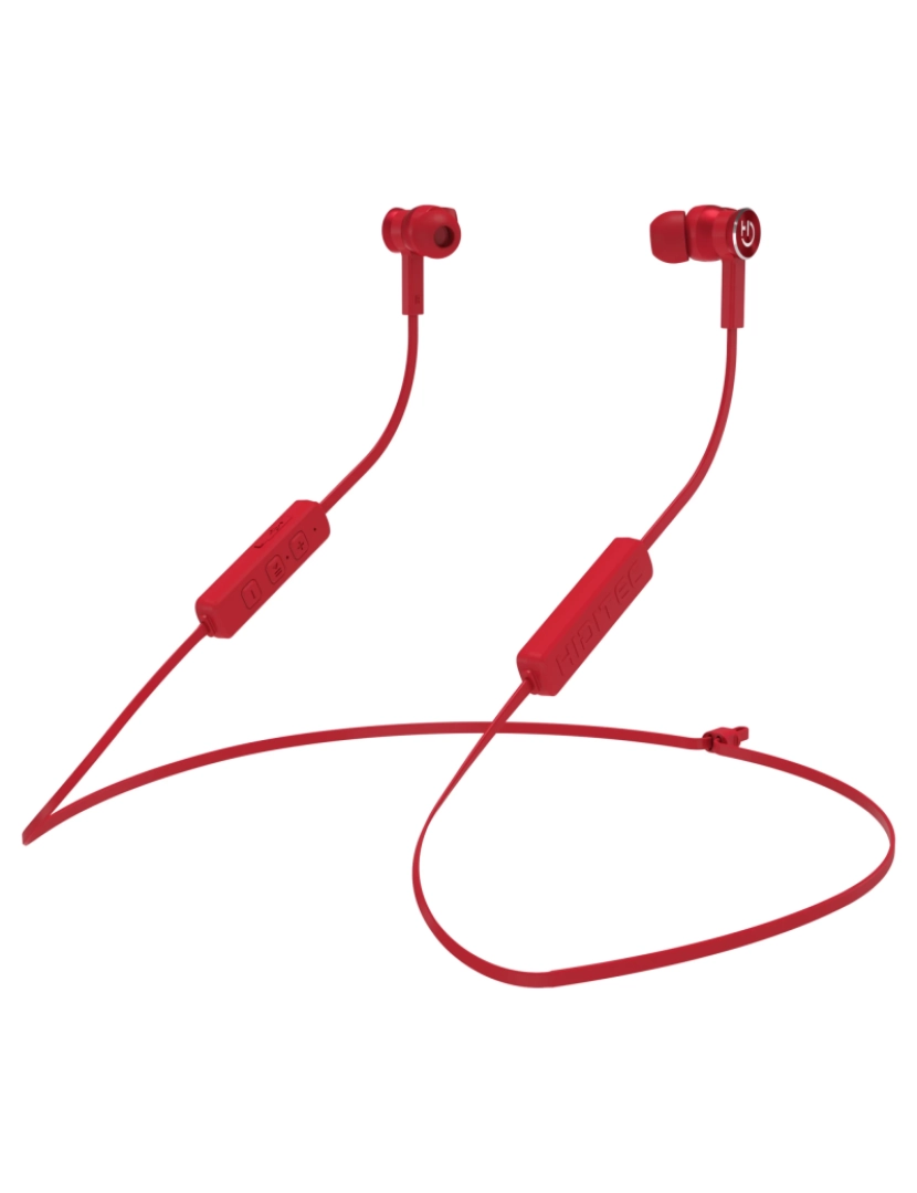 imagem de Auriculares Hiditec > Aken Auscultadores SEM Fios INTRA-AUDITIVO, Fita de Pescoço Chamadas/música Bluetooth Vermelho - INT0100001