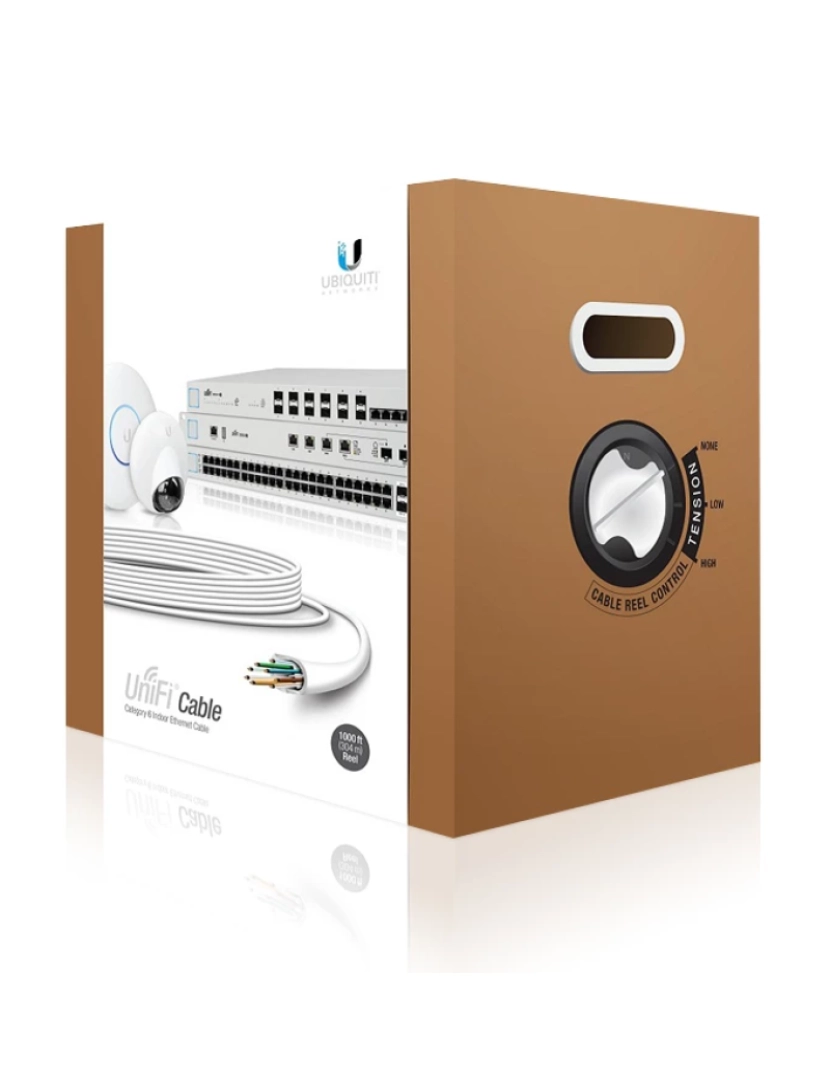 Ubiquiti - Cabo de Fibra Óptica Ubiquiti > Networks UC-C6-CMR Rede Branco CAT6 - U-CABLE-C6-CMR