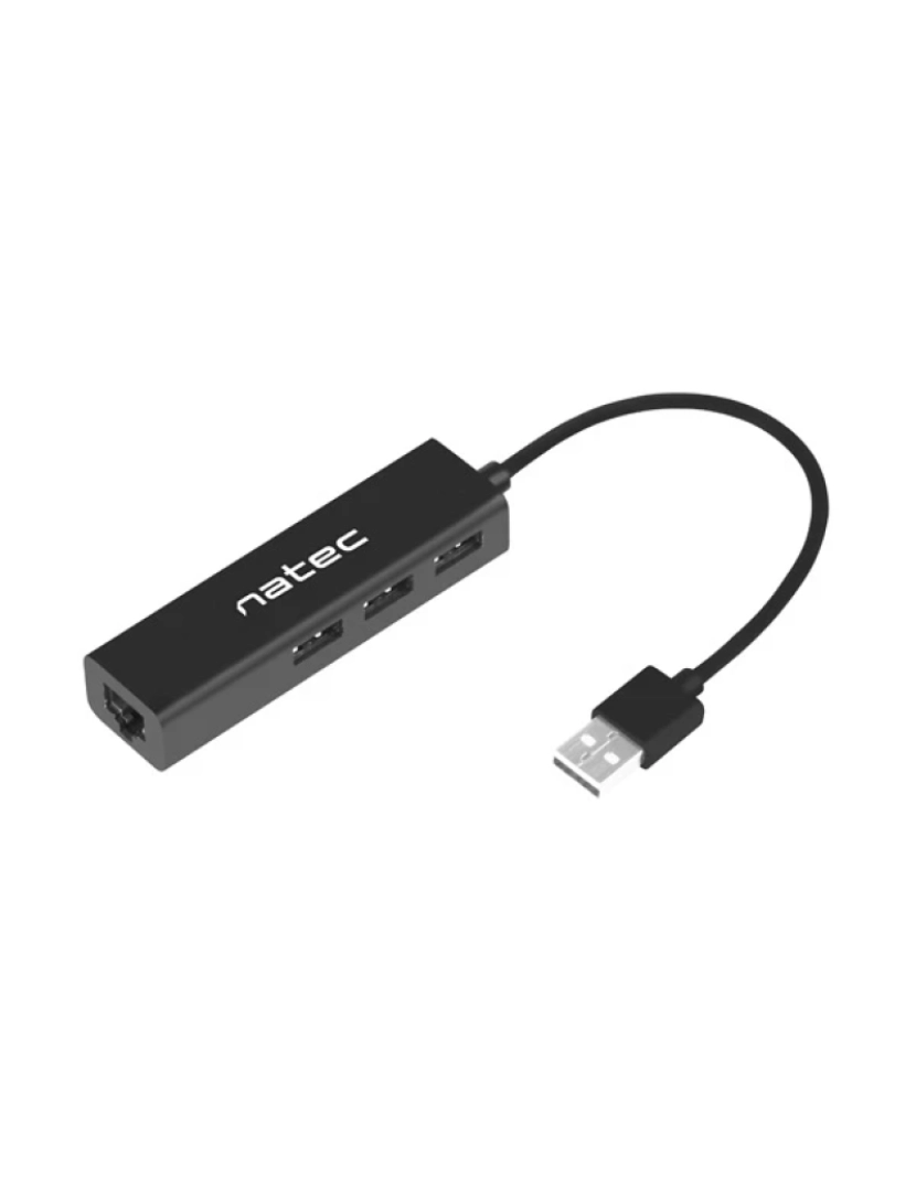 Natec - HUB USB Natec > Dragonfly 2.0 480 Mbit/s Preto - NHU-1413