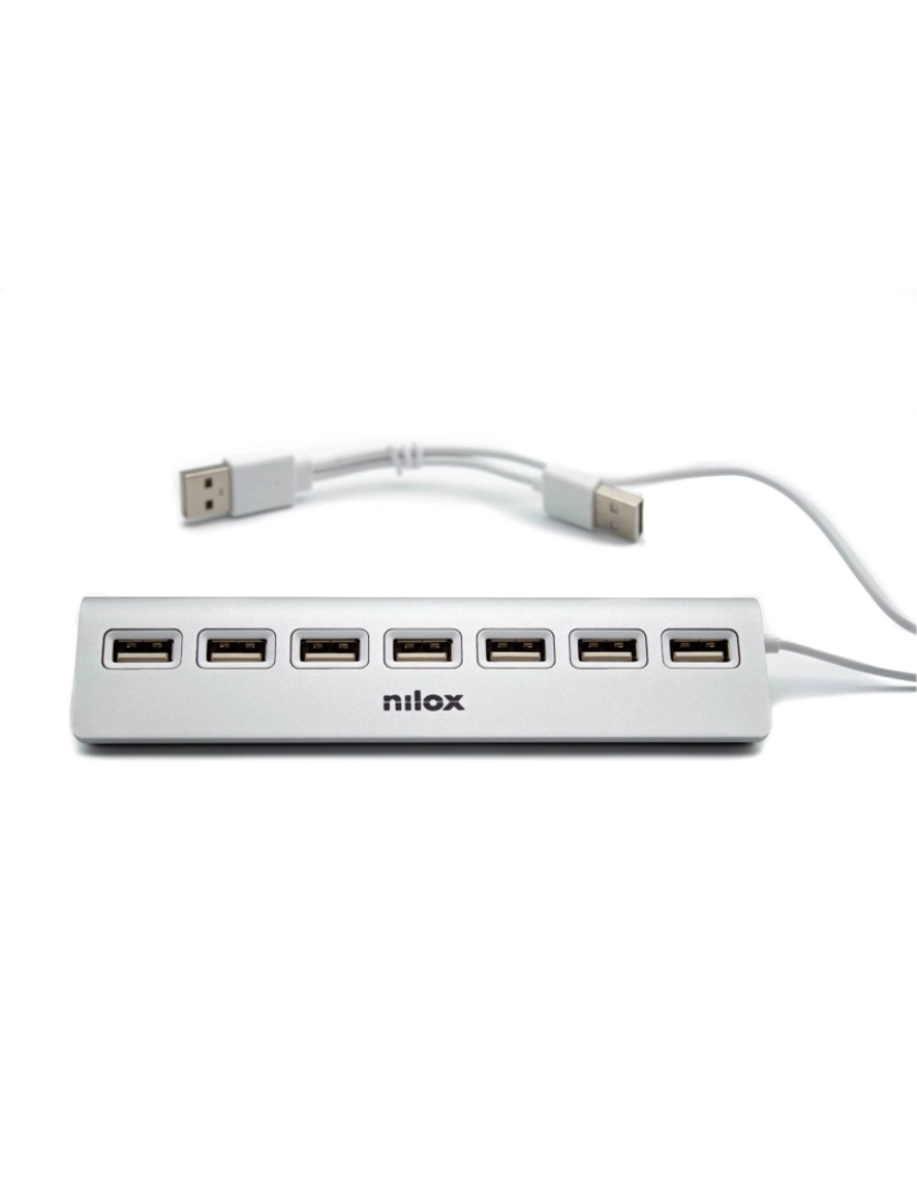 Nilox - HUB USB Nilox > de Interface 2.0 480 Mbit/s Cinzento - NXHU7ALU2