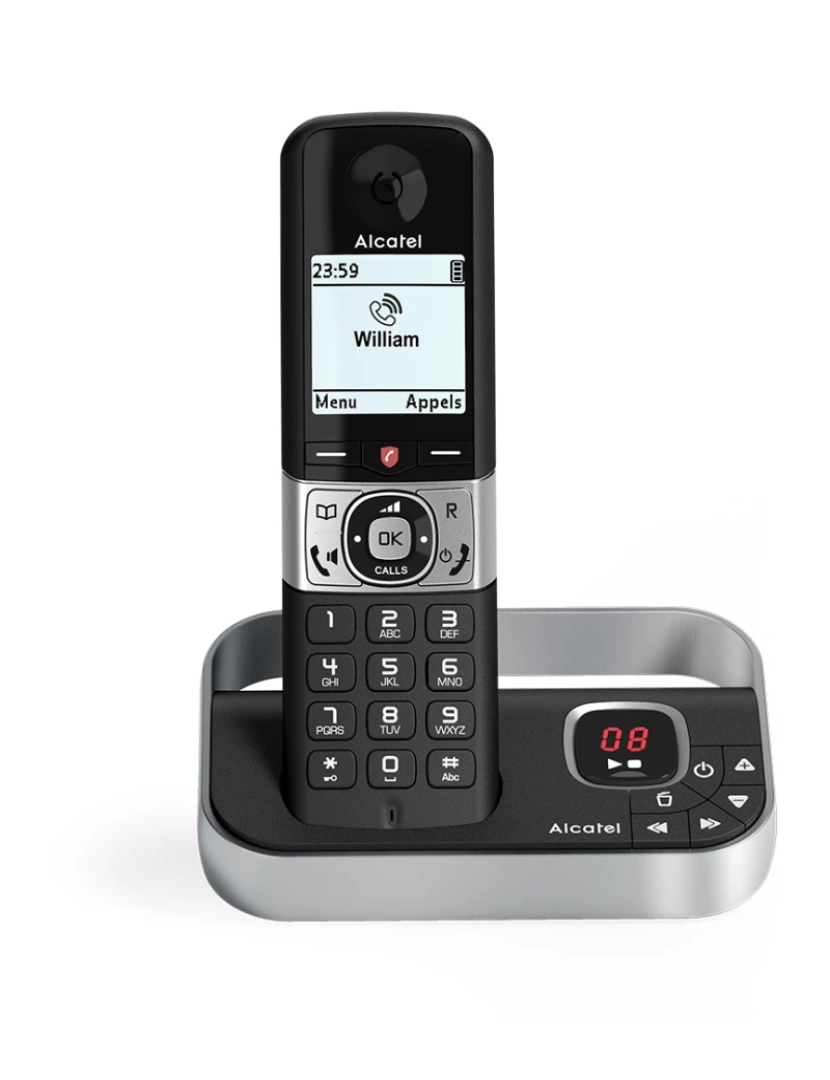 Alcatel - Telefone SEM FIO Alcatel > F890 Dect Identificação de Chamadas Preto, Prateado - ATL1422856