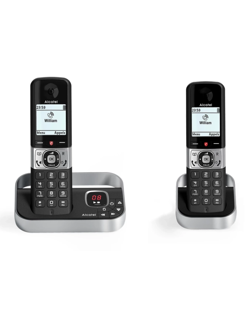 Alcatel - Telefone SEM FIO Alcatel > F890 Voice DUO Zwart Dect Identificação de Chamadas Preto, Prateado - ATL1422863