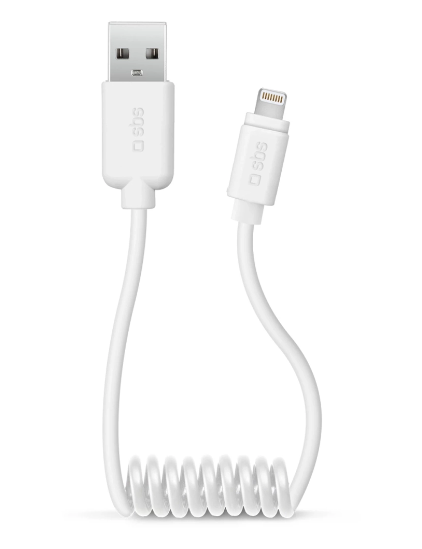 SBS - Cabo USB SBS > Lightning 0,5 M Branco - TECABLEUSBIP5SW