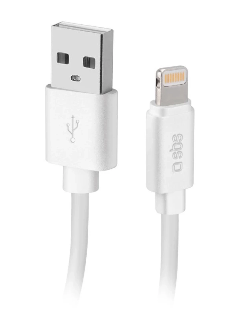 imagem de Cabo USB SBS > Lightning 1 M Branco - TECABLPOLOLIG89W1