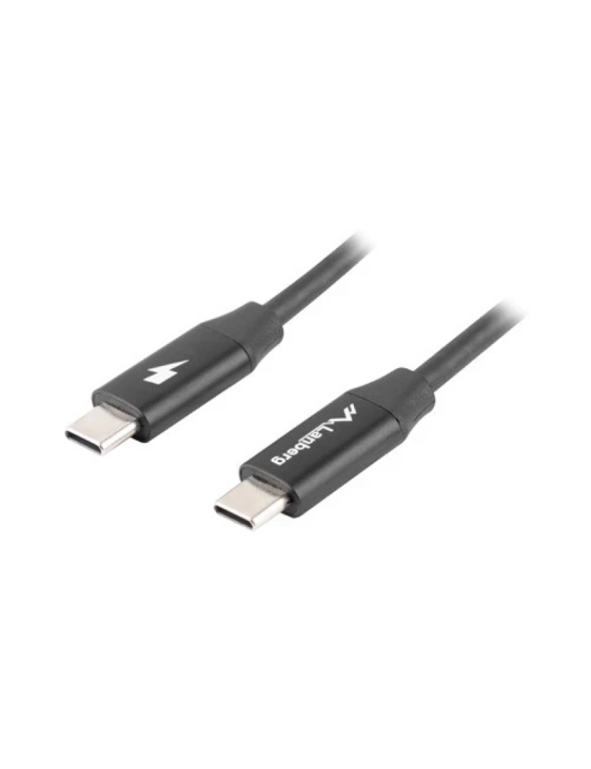 Lanberg - Cabo USB Lanberg > 0,5 M 2.0 C Preto - CA-CMCM-40CU-0005-BK