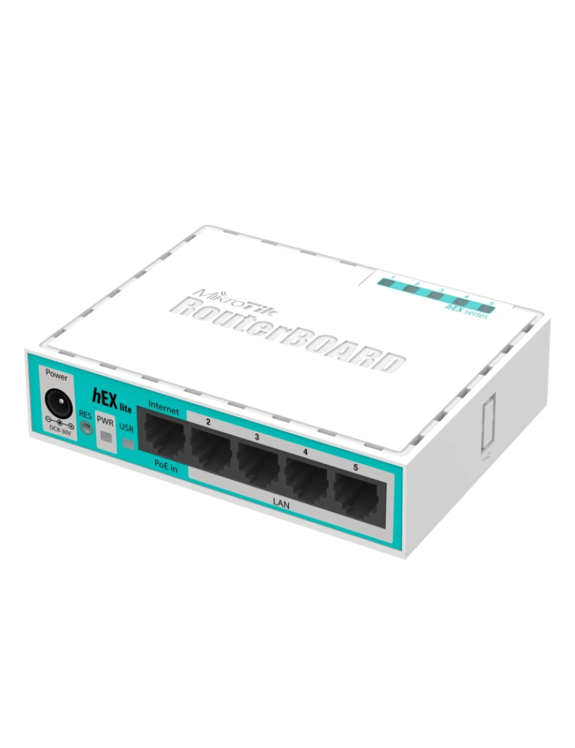 Mikrotik - Router Mikrotik > HEX Lite com FIO Branco - RB750R2