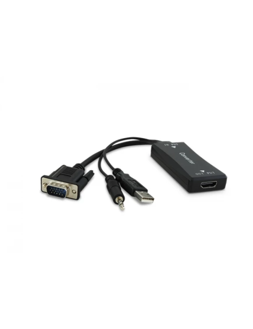 3Go - Cabo VGA 3GO > Adaptador de de Vídeo 0,285 M (D-SUB) + 3.5MM + USB TYPE-A Hdmi Preto - C132