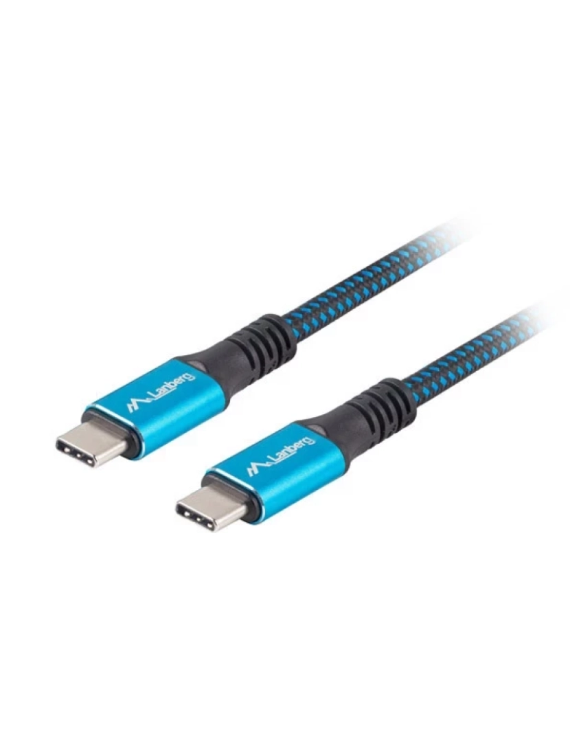 imagem de Cabo USB Lanberg > 0,5 M USB4 GEN 2X2 C Preto, Azul - CA-CMCM-45CU-0005-BK1