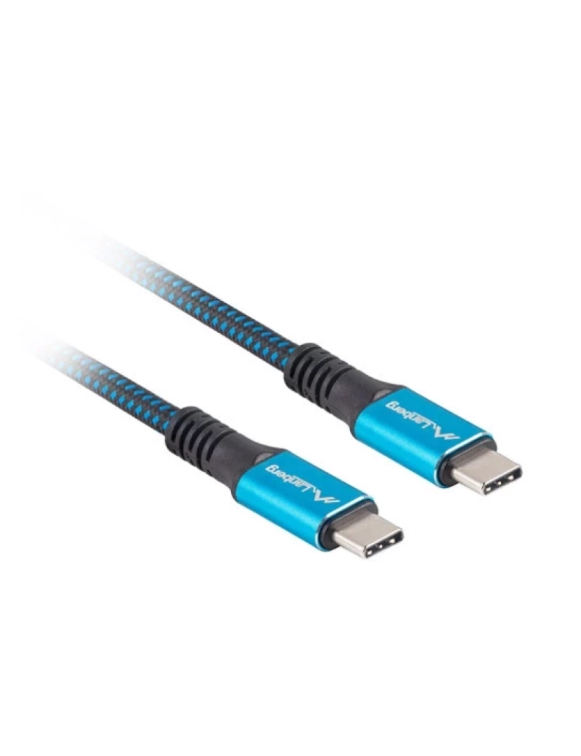 Lanberg - Cabo USB Lanberg > 0,12 M USB4 GEN 2X2 C Preto, Azul - CA-CMCM-45CU-0012-BK
