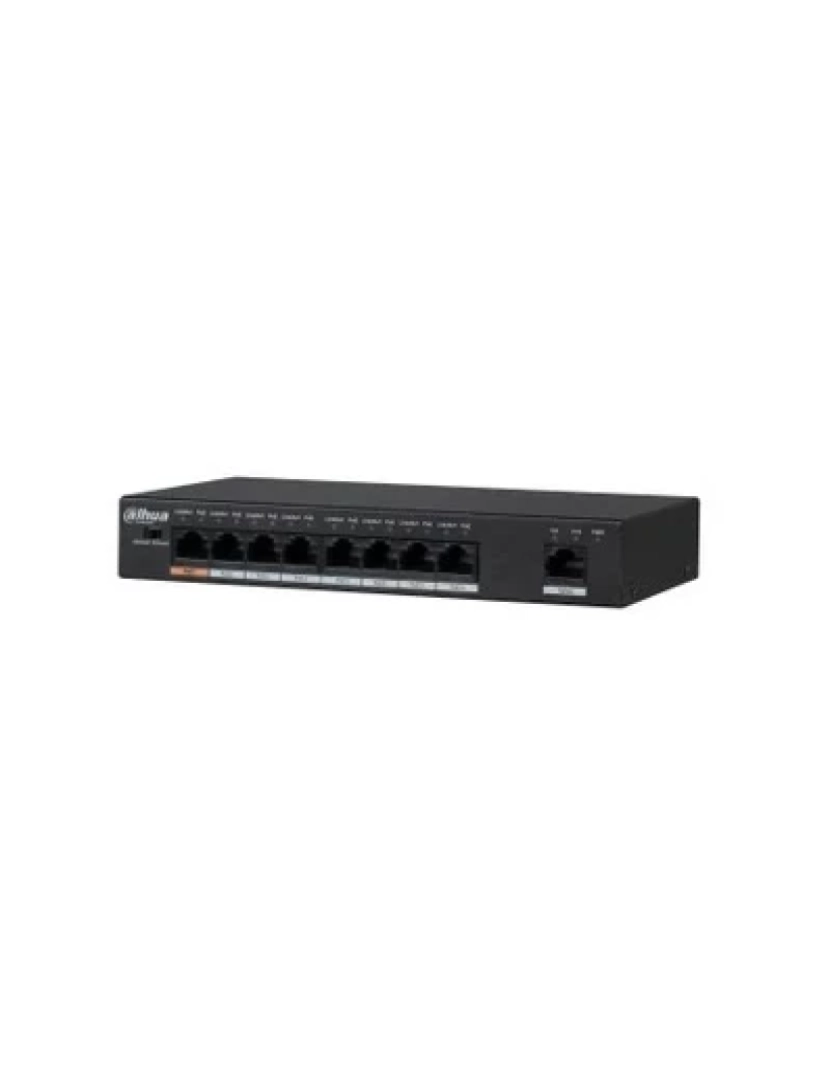Dahua - technology pfs3009-8et-96 não-gerido l2 fast ethernet (10/100) power over ethernet (poe) preto - dh-pfs3009-8et1gt-96